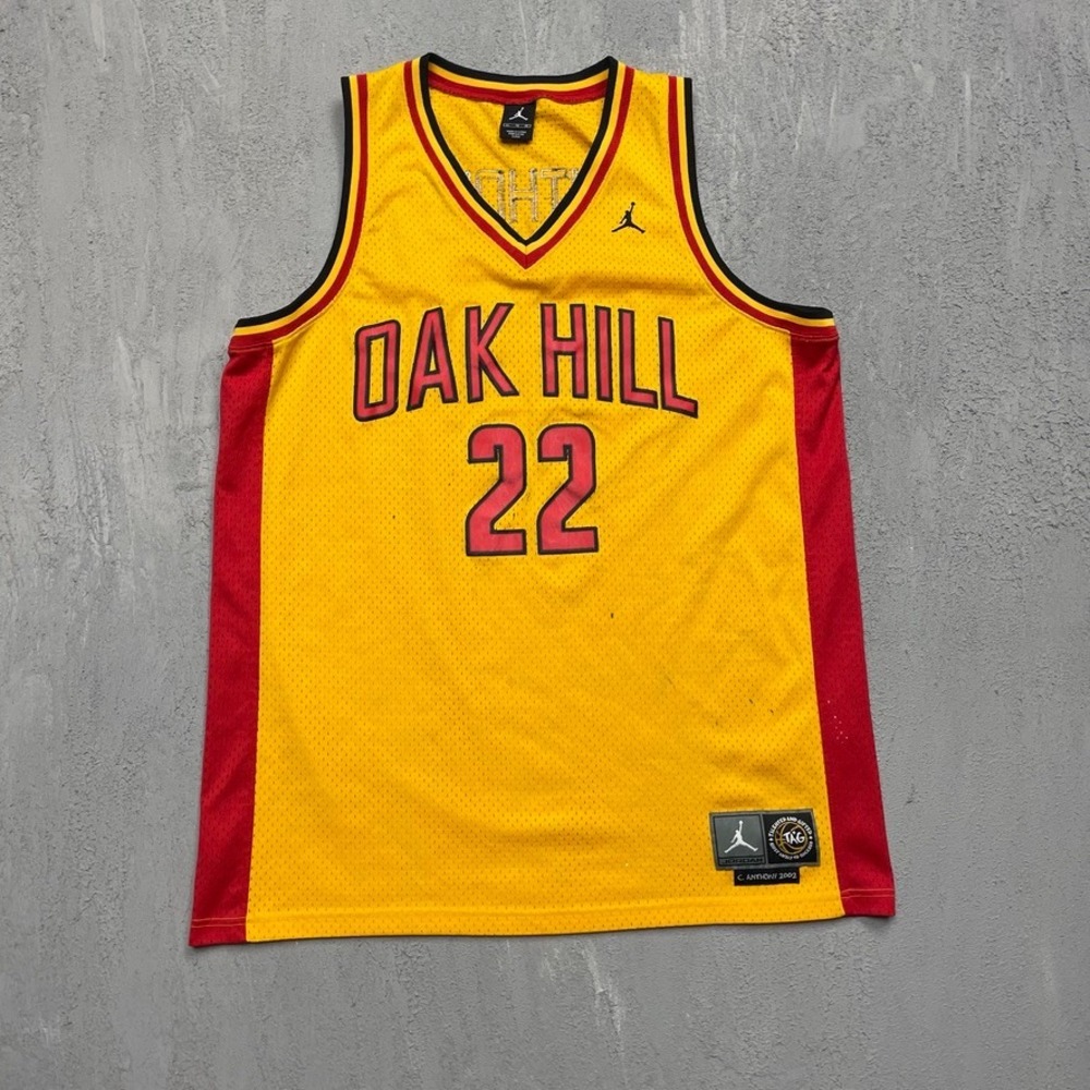 Vintage Carmelo Anthony Oak Hill Basketball Jersey Mens XL Yellow 2000s Jordan